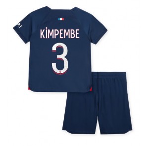 Paris Saint-Germain Presnel Kimpembe #3 Replica Home Stadium Kit for Kids 2023-24 Short Sleeve (+ pants)